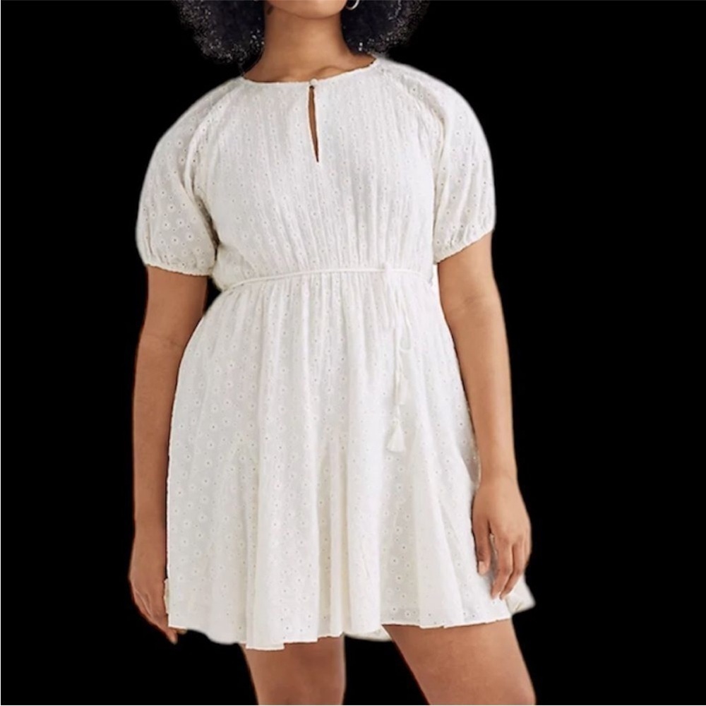 Madewell Eyelet Tassel-Tie Mini Dress Size 22 Floral